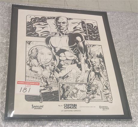 Scarce 1975 Capt. Canuck (Sparkle Poster Framed)